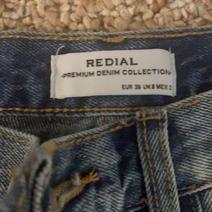 Straight leg denim jeans